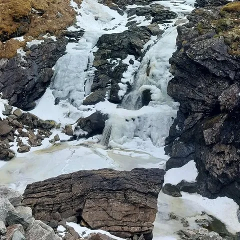 A waterfall beside the Flam railway line